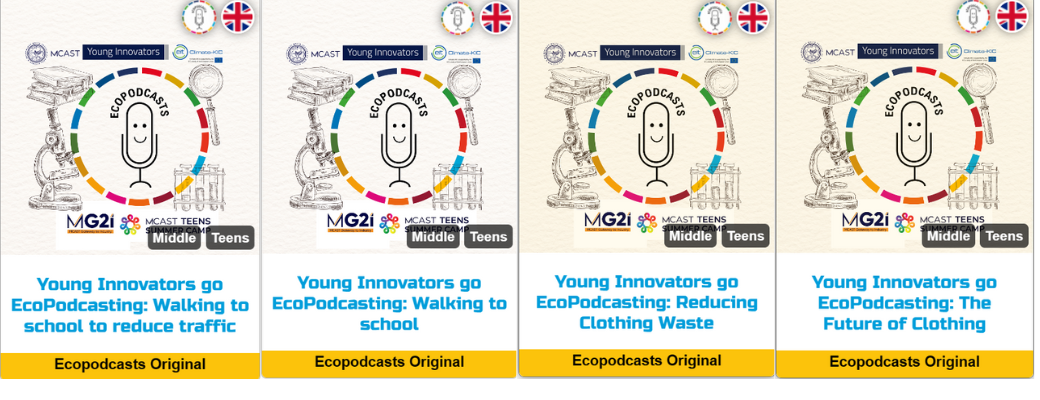 Cover of four EcoPodcasts Originals from students from Malta