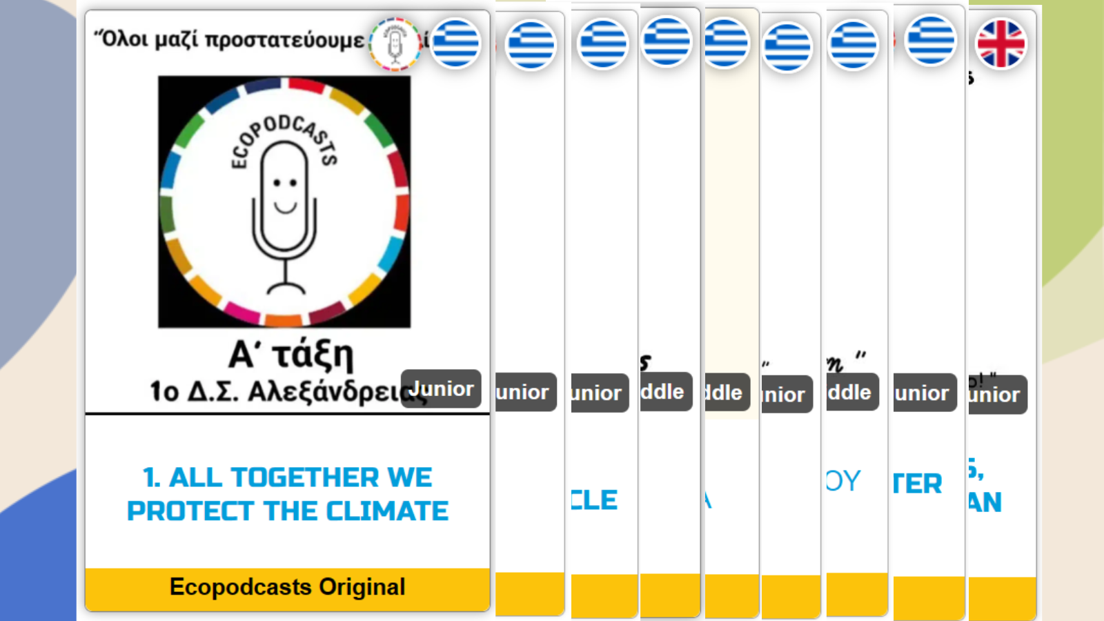 The image shows the covers of 4 EcoPodcasts.